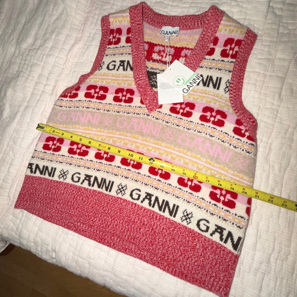 Ganni V-Neck Sweater Vest NWT - Picture 7 of 7